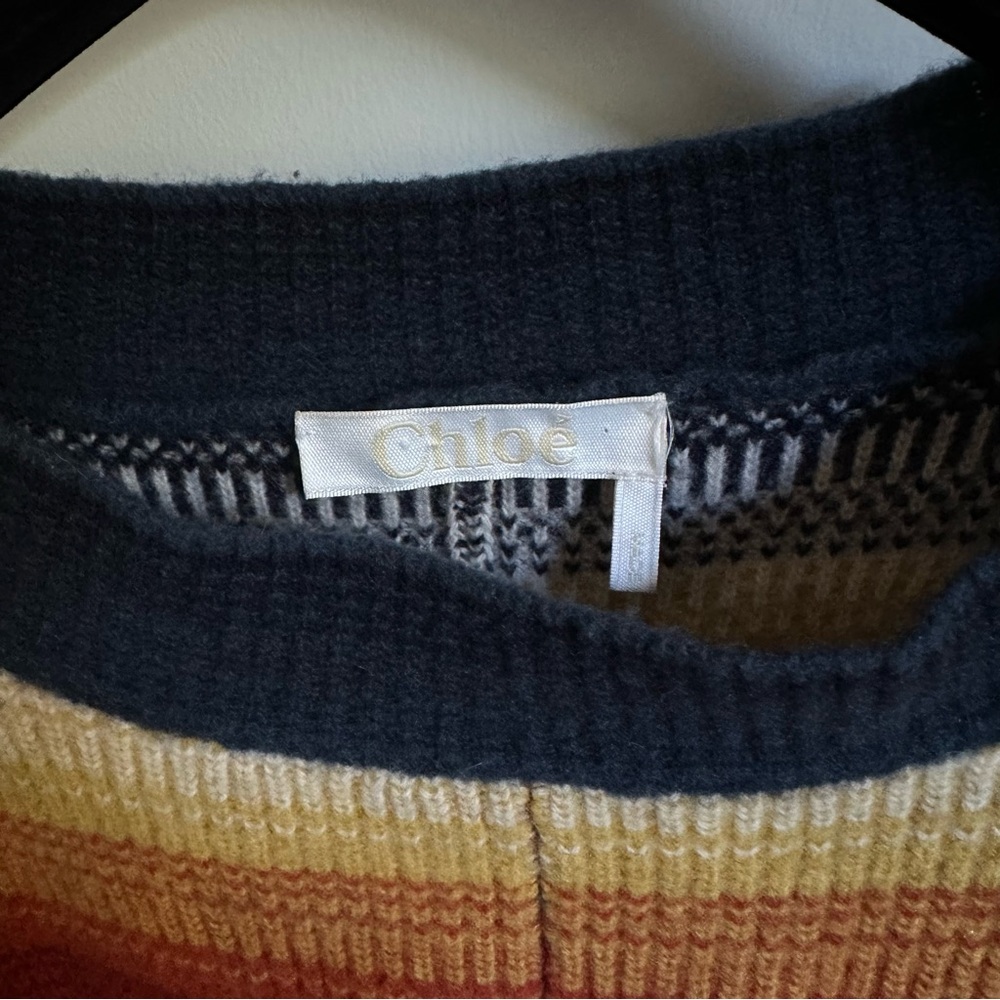 EUC Chloe Horizontal Stripe Wool/Cashmere Poncho - size XS/S - Picture 4 of 8